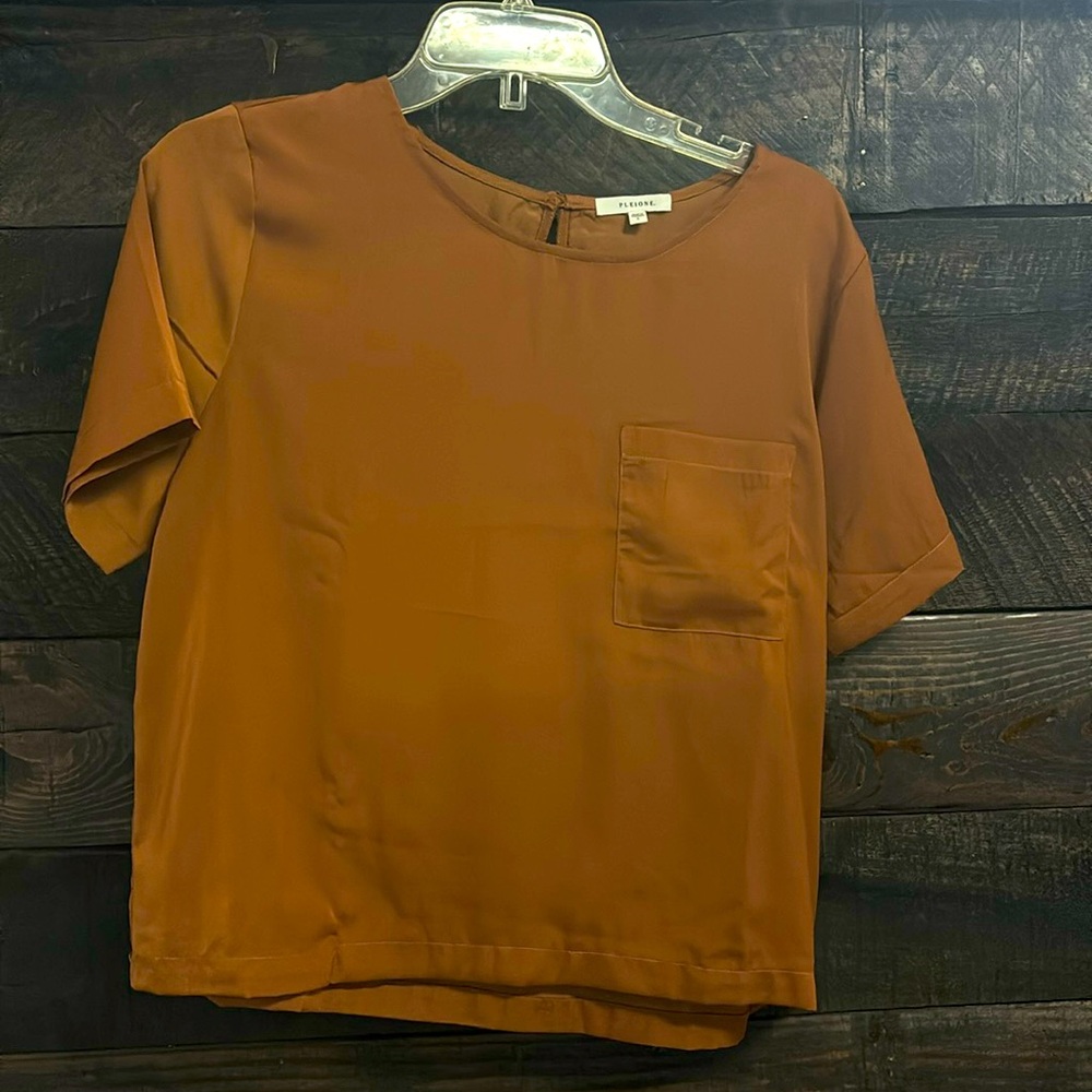 Silky rust blouse